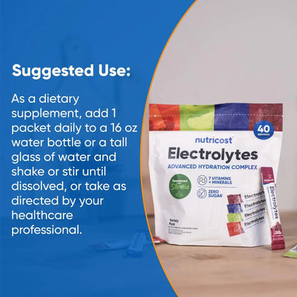 Nutricost Electrolytes Complex, Variety Pack Flavored, 40 Stickpacks - Advanced Hydration Complex Nutricost