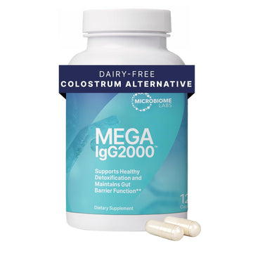 Microbiome Labs Mega IgG2000 Capsules - Dairy Free Bovine Colostrum Supplement Alternative - Immunoglobulin Supplement from Bovine Serum to Support Digestive Health (120 Capsules) Microbiome Labs buy supplements Au