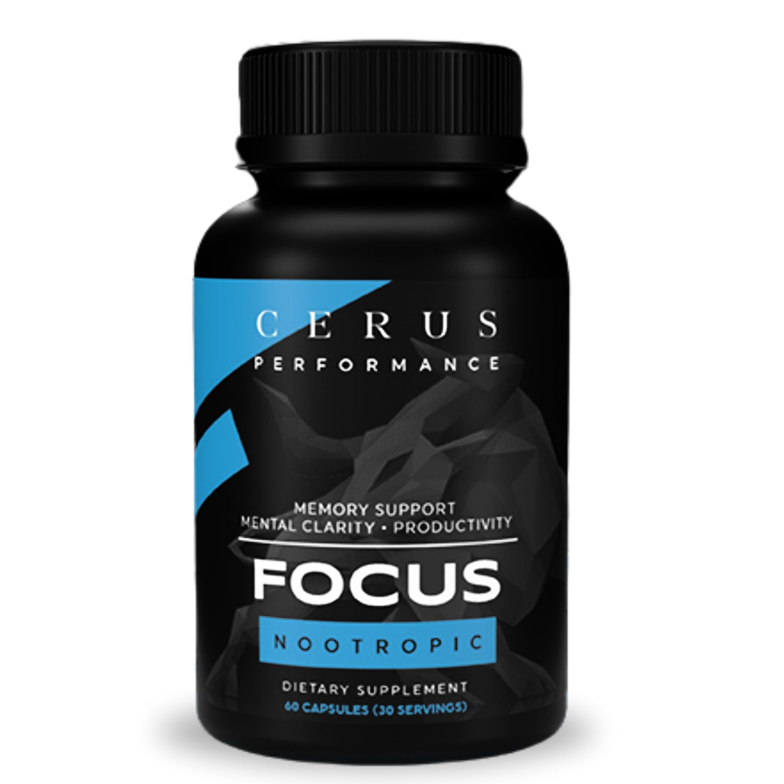 Cerus Performance Focus Nootropic Supplement - Enhances Mental Clarity, Boosts Memory & Cognitive Function, Improves Alertness - Ideal for Athletes & Fitness Enthusiasts - 60 Capsules Cerus buy australia supplements