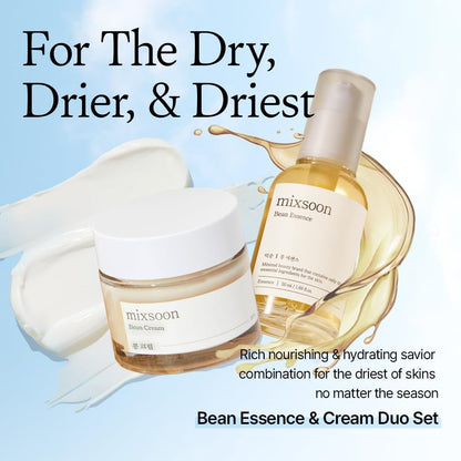 mixsoon Bean Essence Exfoliating, Snail Mucin Moisturizer for Hydrating, Fermented Bean Extract, Gentle Formula mixsoon