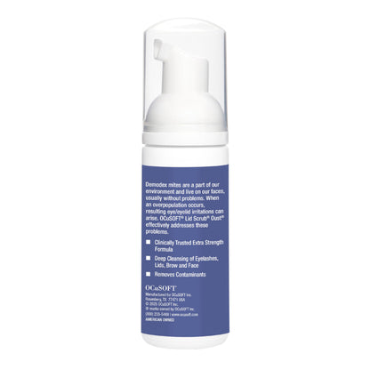 OCuSOFT Oust Demodex Foam Cleanser - Extra Strength - Foaming Cleanser for Eyelids & Eyelashes with Tea Tree Oil OCuSOFT