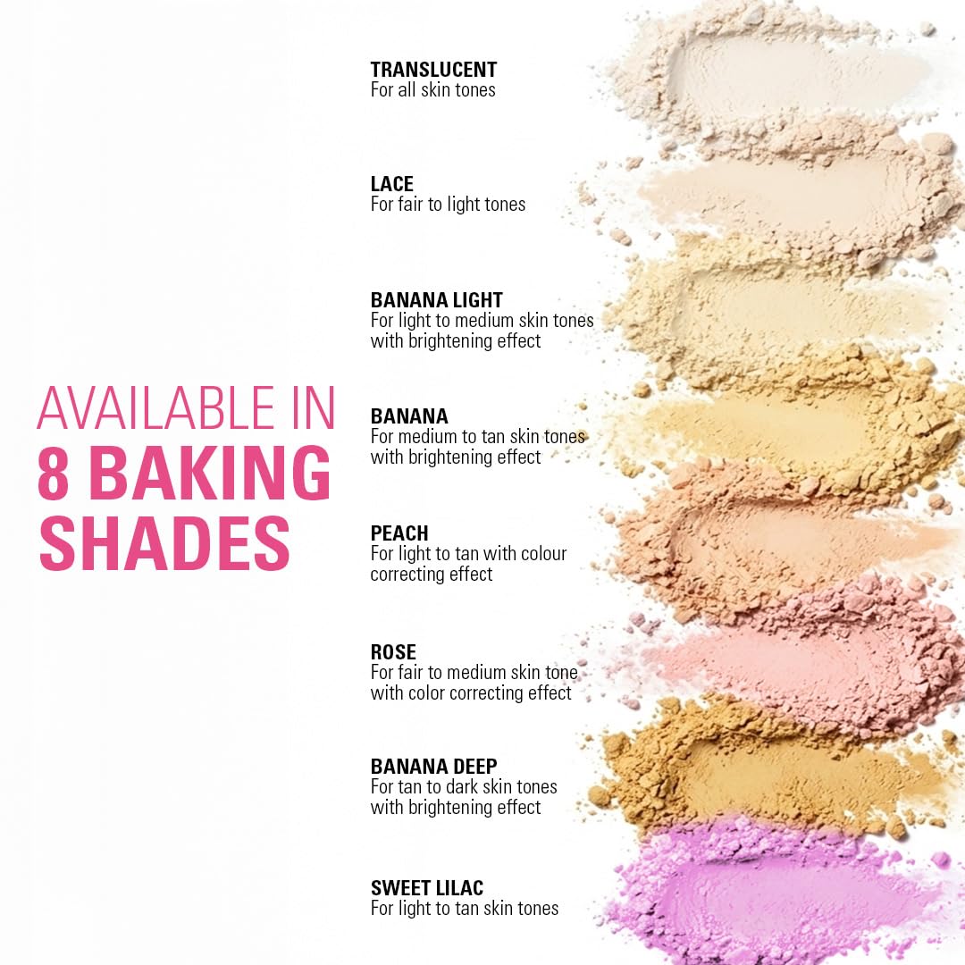 Revolution Beauty, Loose Baking Powder, Makeup Setting Powder, Long Lasting Coverage, Mattifies & Reduces Shine, Banana, 1.12 Oz Makeup Revolution