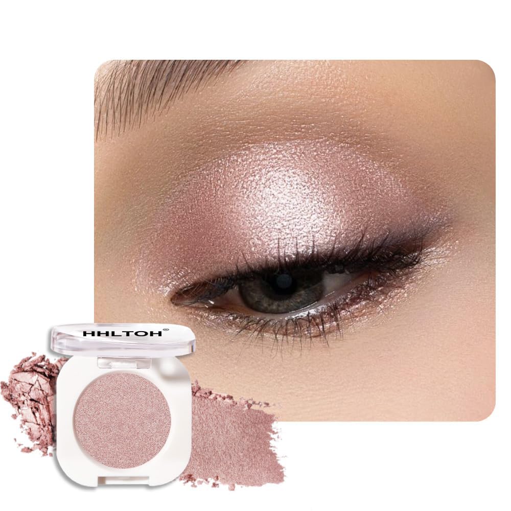HHLTOH Champagne Shimmer Cream Eyeshadow, Light Gold Sheer Metallic Glow Glitter Eye Shadow for Mature Skin, Lightweight Blendable, Subtle Shimmer, Crease-Proof, Vegan & Cruelty-Free Sombras para Ojos HHLTOH