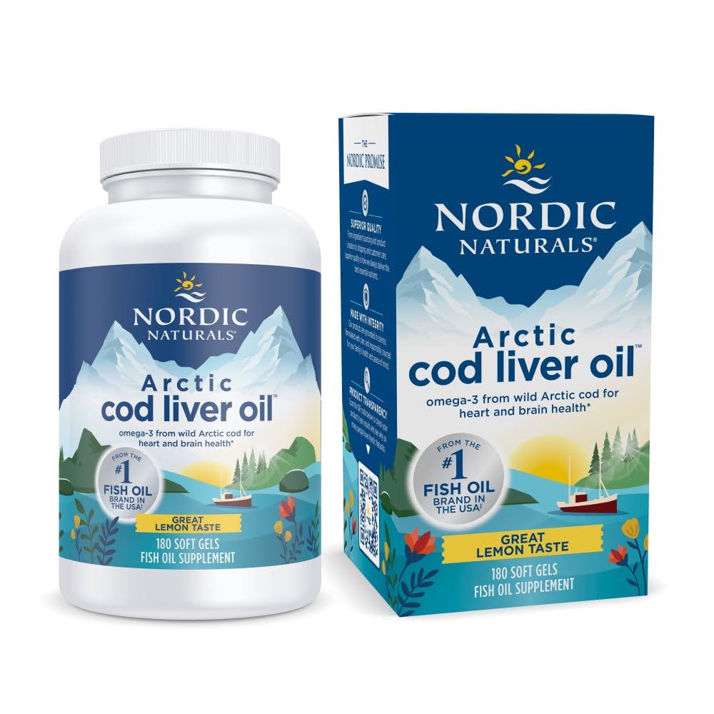 Nordic Naturals Arctic Cod Liver Oil, Lemon - 180 Soft Gels - 750 mg Total Omega-3s with EPA & DHA - Heart & Brain Health, Healthy Immunity, Overall Wellness - Non-GMO - 60 Servings Nordic Naturals buy australia supplements