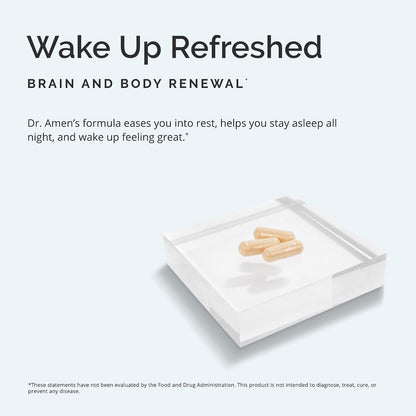 BRAINMD Dr Amen Restful Sleep - 60 Vegan Capsules, Pack of 2 - With Melatonin, Valerian Extract, GABA & Magnesium - Non-Habit Forming - 60 Total Servings