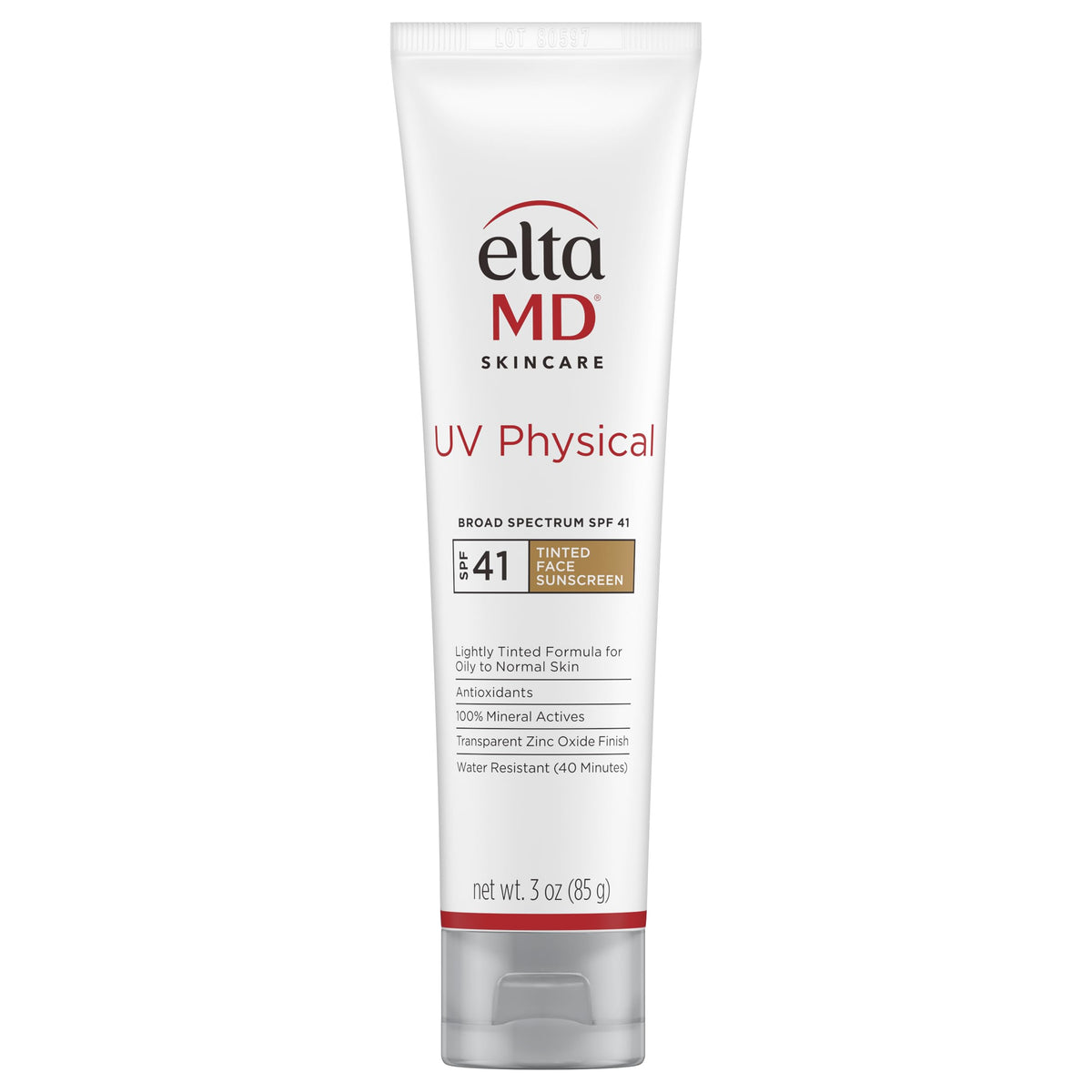 EltaMD UV Physical Tinted 100% Mineral Face Sunscreen, SPF 41, 3 oz EltaMD