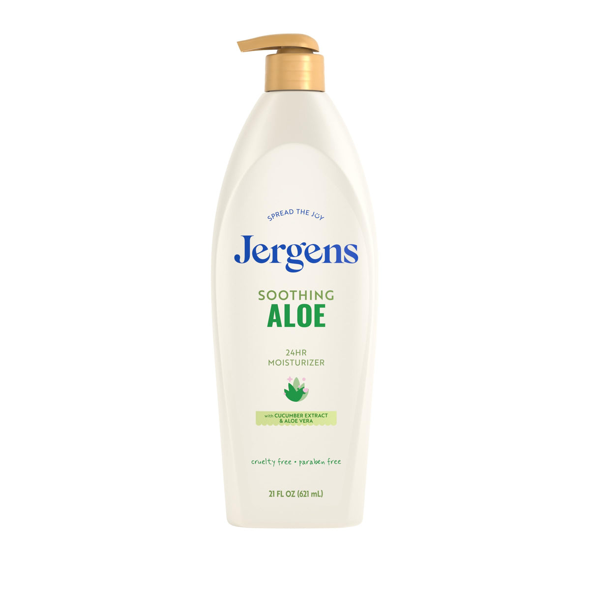 Jergens Soothing Aloe Body Lotion For Dry Skin, Moisturizer, 21 fl oz Jergens