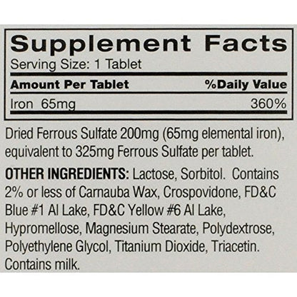Feosol Original Iron Supplement Tablets, Non-heme, 65mg Iron per Pill, 1 Per Day, 120ct, 4 Month Supply, for Energy and Immune System Support, Made in USA Feosol