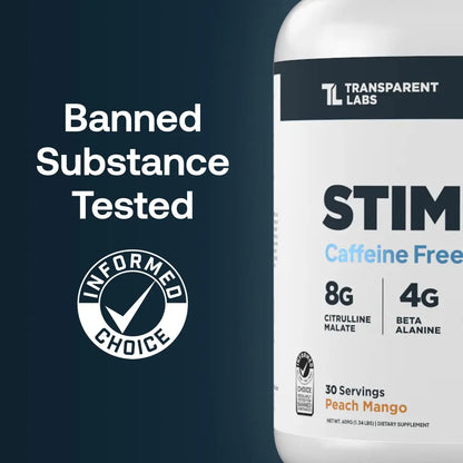 Transparent Labs Stim-Free Pre-Workout - Caffeine & Stim Free Pre Workout Powder for Men and Women with Beta Alanine Powder, Citrulline Malate, & elevATP - 30 Servings, Strawberry Lemonade Transparent Labs