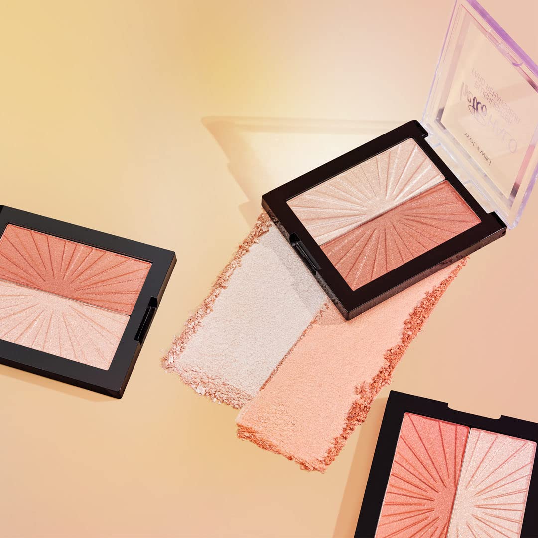 Wet n Wild MegaGlo Blushlighter, Blendable Blush & Highlighter Set, Shimmery Metallic Finish, Highlight Bling wet n wild