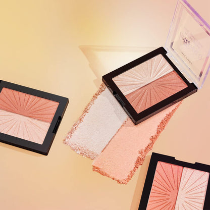 Wet n Wild MegaGlo Blushlighter, Blendable Blush & Highlighter Set, Shimmery Metallic Finish, Highlight Bling wet n wild