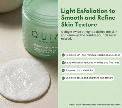 QUIA Korean Anti Aging Toner Pads- Gentle Exfoliating Soothing Formula QUIA Beauty