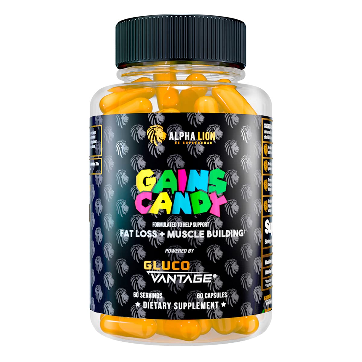 ALPHA LION Gains Candy, Pills that Support Weight Loss, Energy Supplements, 100% Natural Extract, Calorie Burning, Regulates Healthy Metabolism, 60 Capsules (Fat Loss - CaloriBurn®)