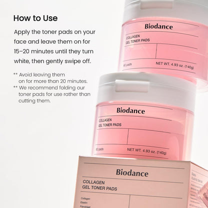 Biodance Collagen Gel Toner Pads, Pore Minimizer for Face, Improving Elasticity, Plumping Toner Pads for Sensitive Skin BIODANCE