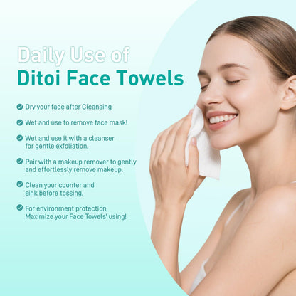 Ditoi Face Towels XXL, Ultra‑Soft Disposable Facial Towels Ditoi