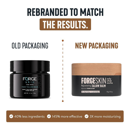 Forge Skin® Wrinkle Defense Beef Tallow Balm for Men [TALLOW-BASED] Moisturizer for Face Hydration - Hydrating Anti Aging Skin Cream Forge Skin