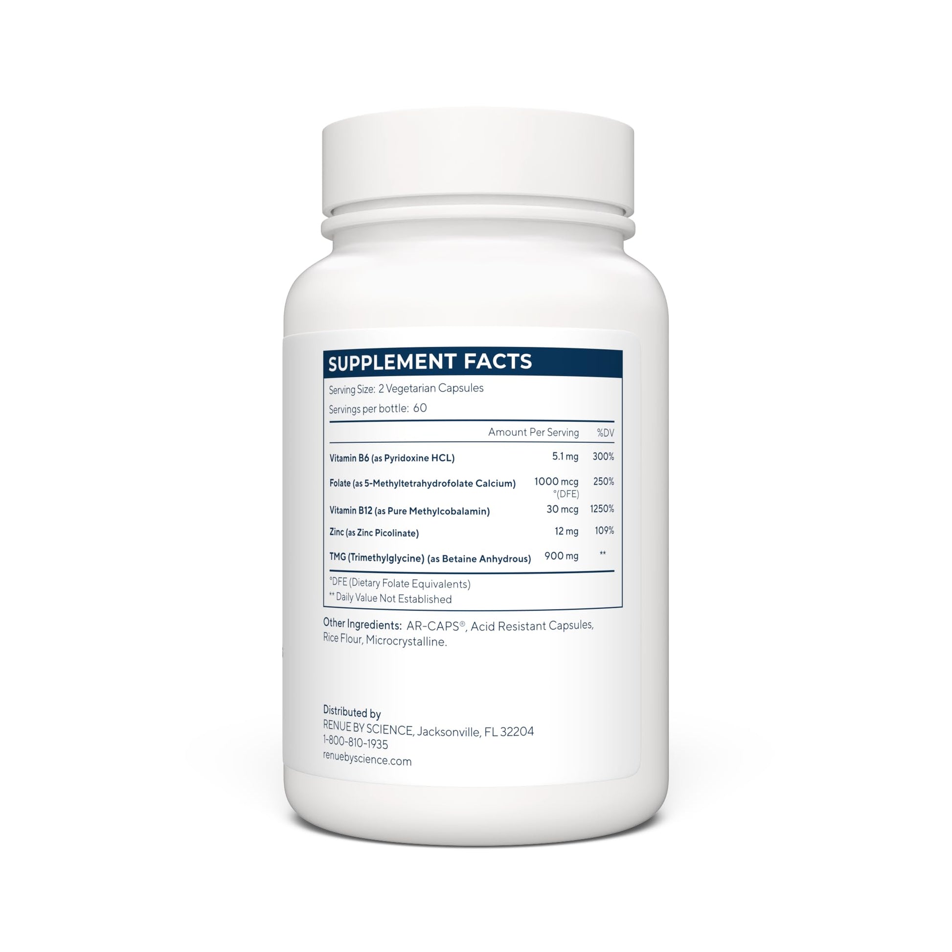 Renue By Science TMG | High Strength TMG Supplements | 120 Trimethylglycine Capsules - 900mg TMG per Serving with Vitamin B12 Vitamin B6 Folate & Zinc | Made in The USA & Third-Party Tested Renue By Science buy australia supplements