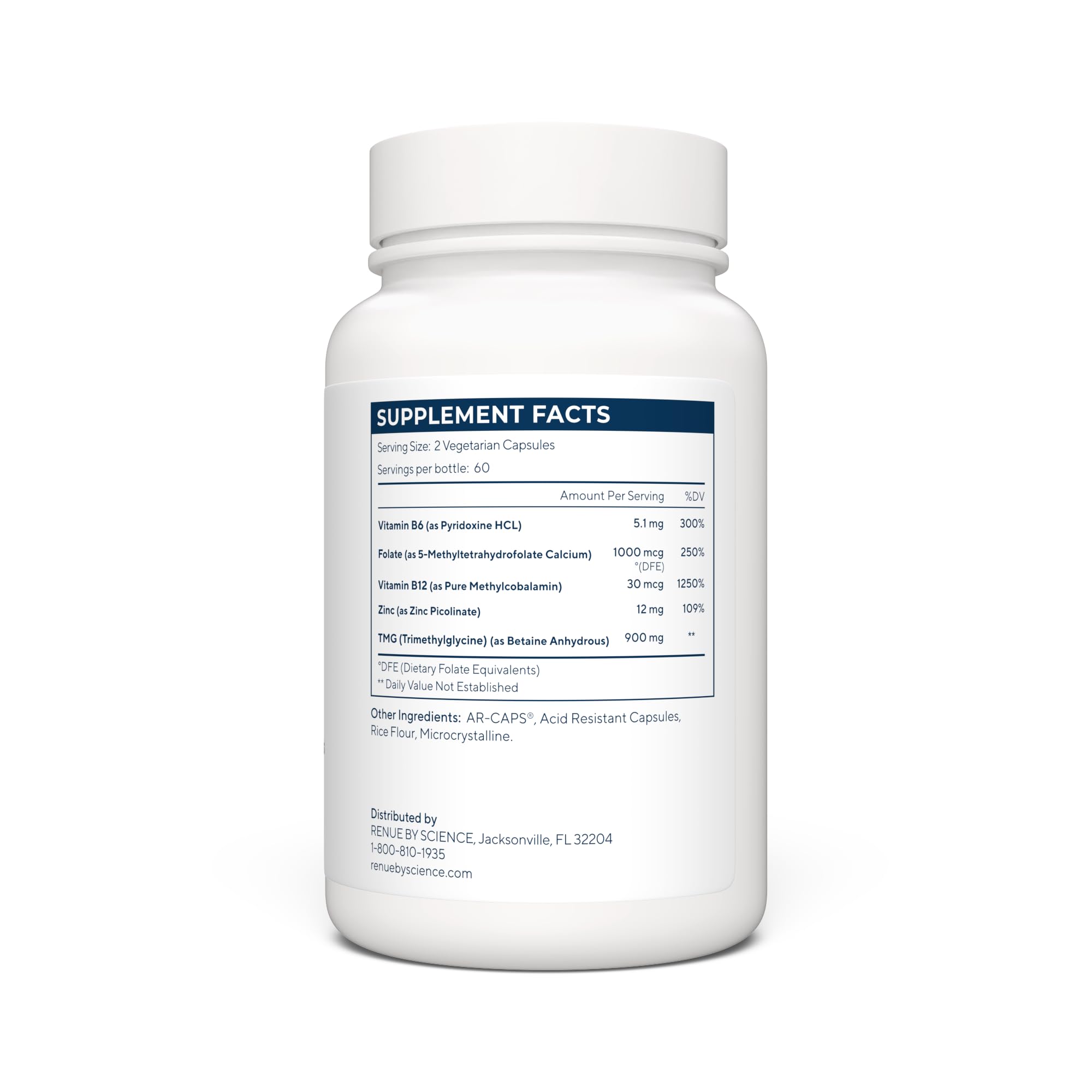 Renue By Science TMG | High Strength TMG Supplements | 120 Trimethylglycine Capsules - 900mg TMG per Serving with Vitamin B12 Vitamin B6 Folate & Zinc | Made in The USA & Third-Party Tested Renue By Science buy australia supplements