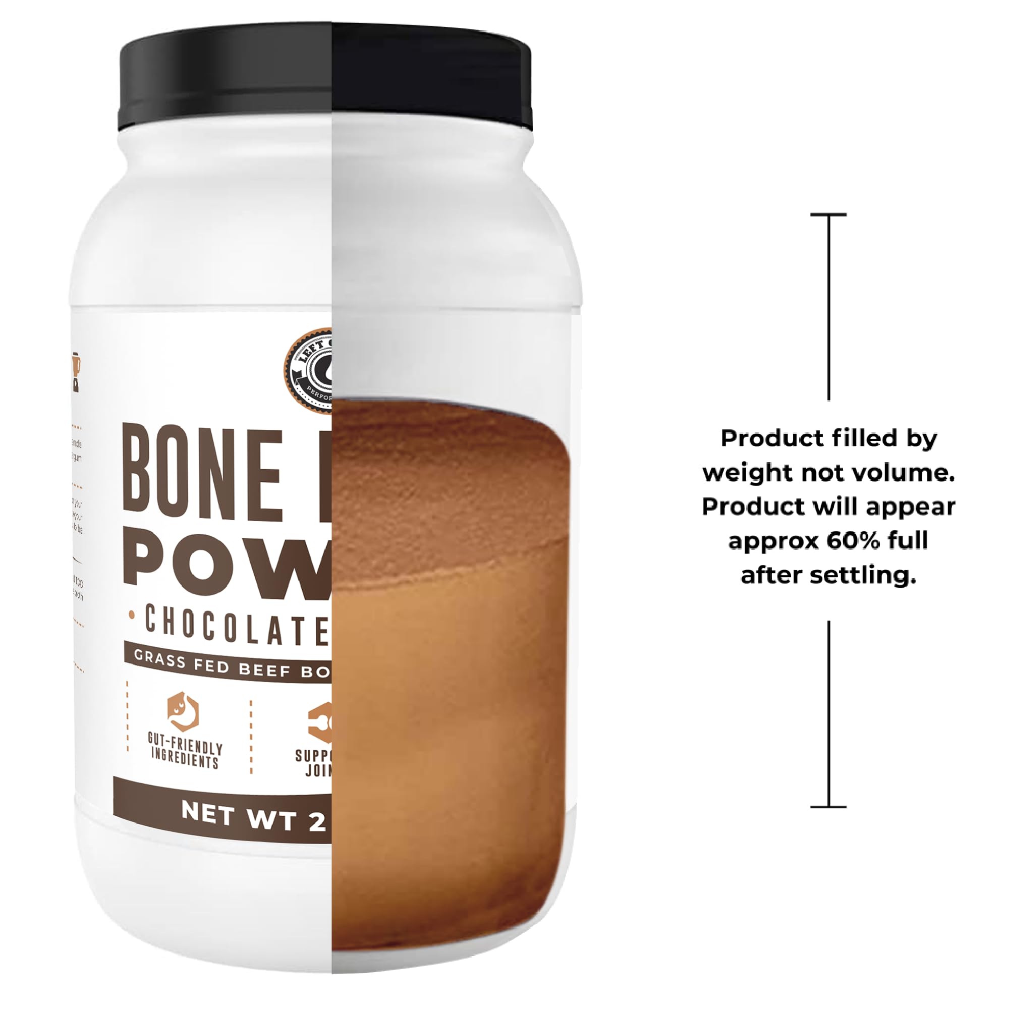 Chocolate Bone Broth Protein Powder - 100% Grass Fed Beef Bone Broth with 16g Protein & 13g Collagen per Serving - Great for Shakes & Hot Chocolate - Keto Friendly Low Carb Left Coast Performance buy australia supplements