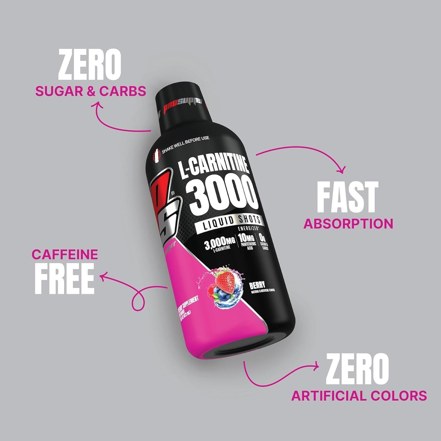 ProSupps L-Carnitine 3000 Stimulant Free Liquid Shots (31 Servings, Berry) and Mr. Hyde Signature Series Pre-Workout Energy Powdered Drink (30 Servings, Blue Razz) Bundle