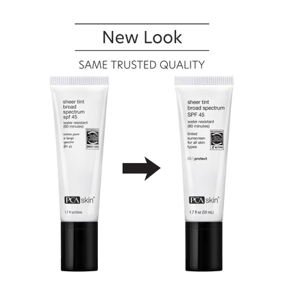 PCA SKIN Sheer Tint Broad Spectrum SPF 45 Tinted Face Sunscreen, 1.7 oz PCA SKIN