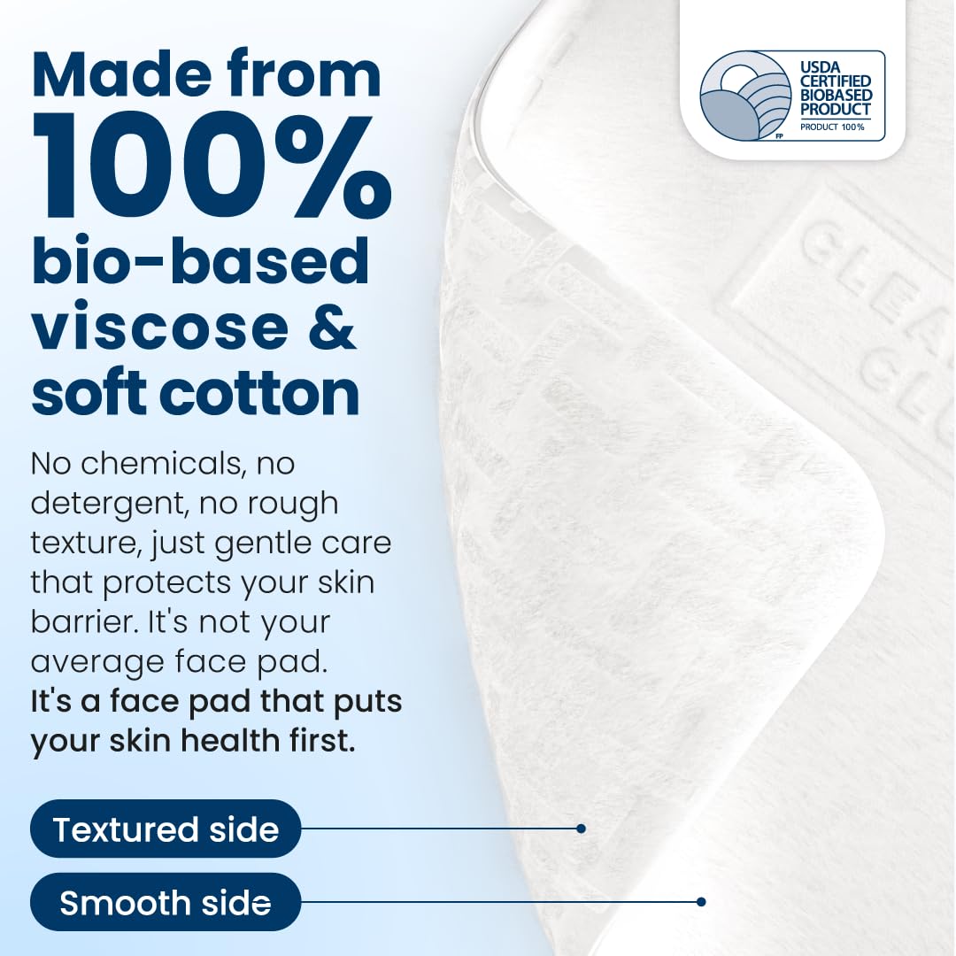 Clean Skin Club Clean² Pads 2.0 [NEW & Improved Edges] Guaranteed Not to Shed & Tear, Unique Triple Layers, Textured Side & Ultra Soft Side CLEAN SKIN CLUB