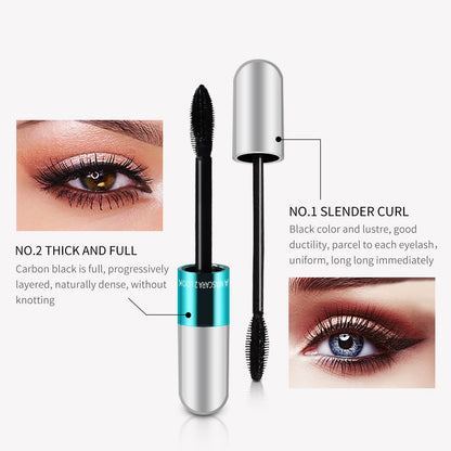2 Pack 2 in 1 5x Longer Washable Mascara, Waterproof Lash Cosmetics Natural KUNSHNBEI