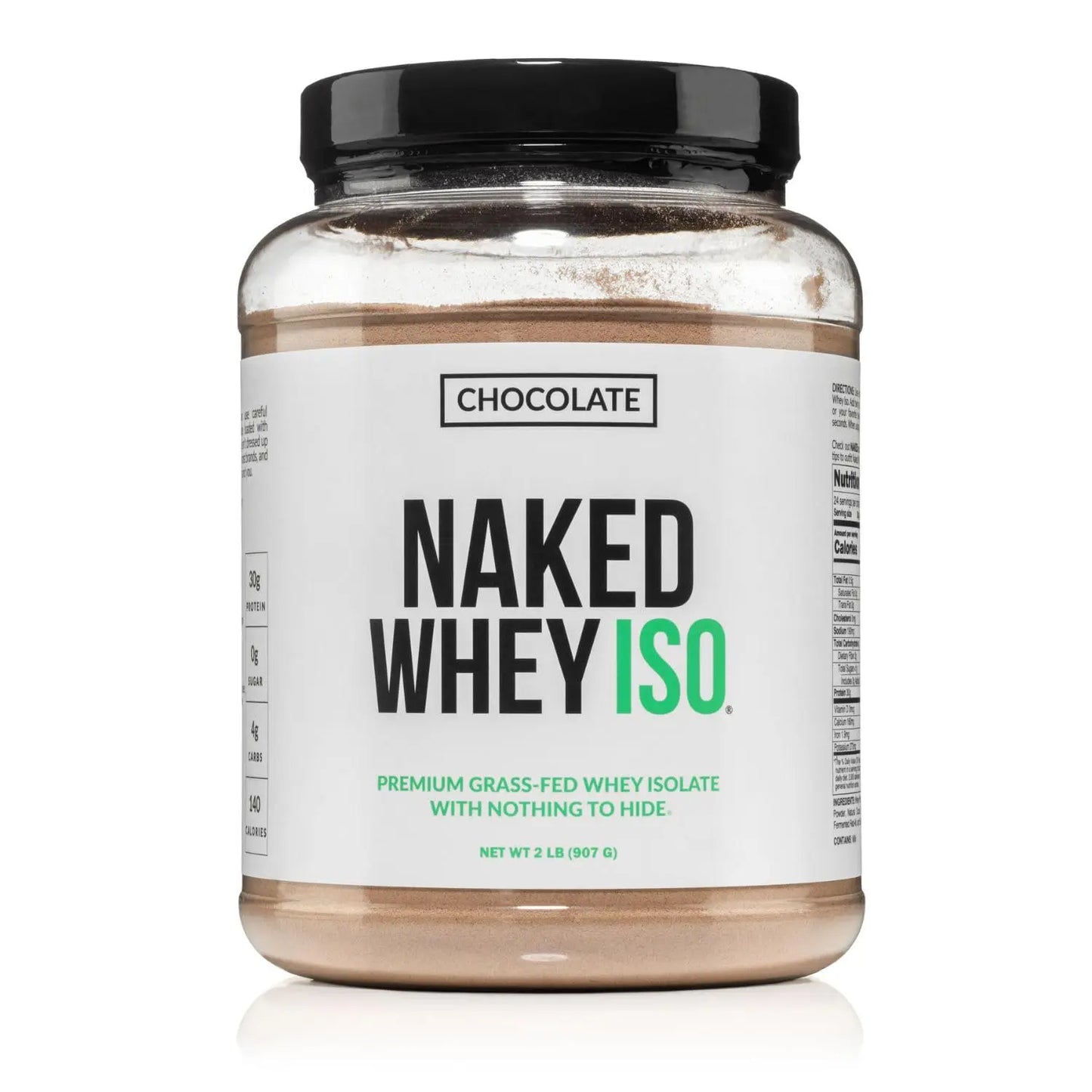 NAKED Chocolate Whey Isolate Protein - Only 6 Ingredients, 30g Grass-Fed Protein, Undenatured, No GMO, No Soy, Gluten-Free, No Preservatives - 24 Servings NAKED