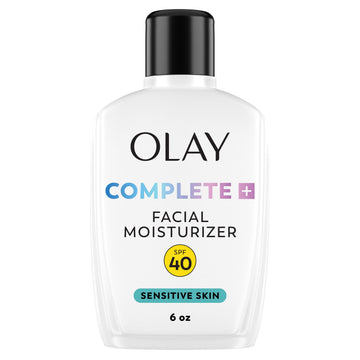 Olay Complete+ Face Moisturizer with Sunscreen SPF 40, For Sensitive Skin, Broad Spectrum Sun Protection, Fragrence-Free
