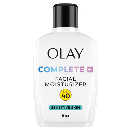 Olay Complete+ Face Moisturizer with Sunscreen SPF 40, For Sensitive Skin, Broad Spectrum Sun Protection, Fragrence-Free Olay