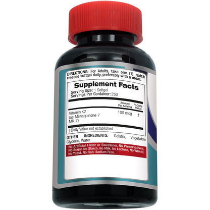 FITO MEDIC'S Lab | Vitamin k2 | k2 Vitamin Supplement | Vitamin k | 250 softgels | 100 mcg | FITO MEDIC'S