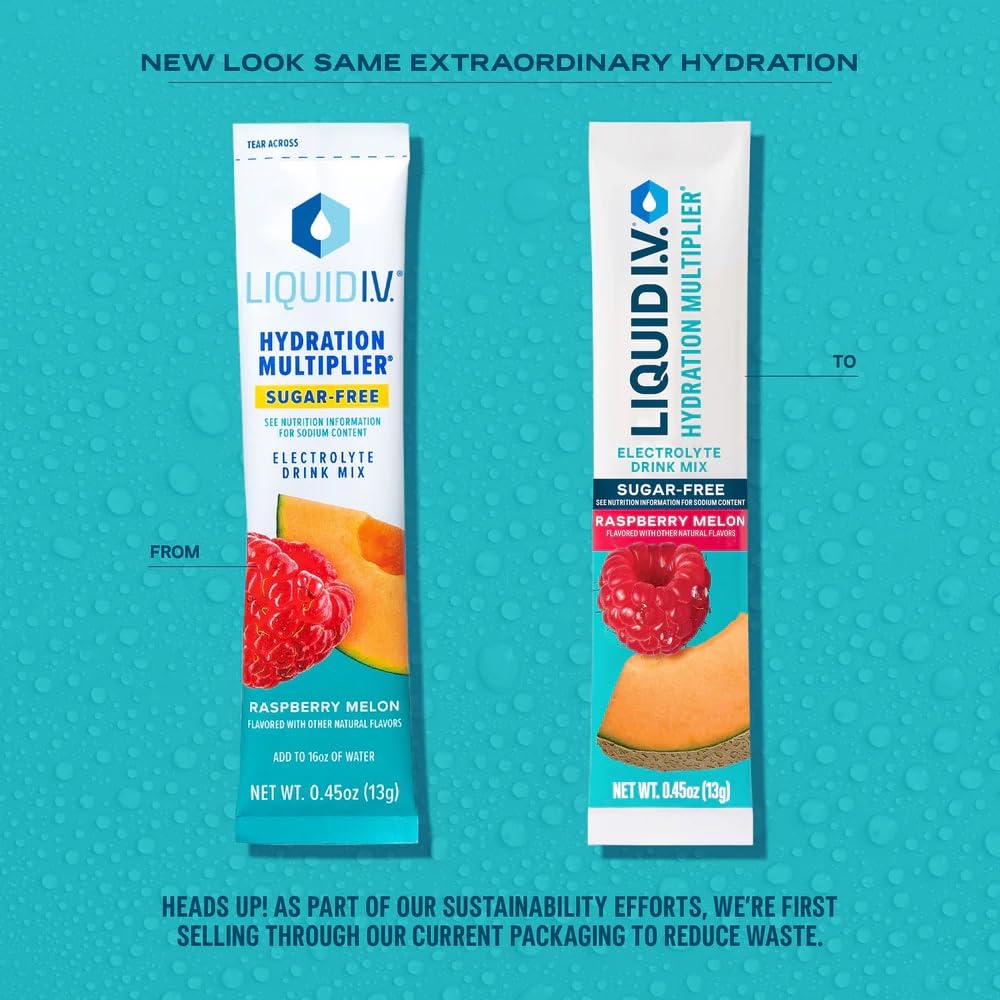 Liquid I.V.® Hydration Multiplier Sugar-Free - Raspberry Melon | Electrolyte Powder Drink Mix | 3 Pack (42 Servings) Liquid I.V. buy australia supplements