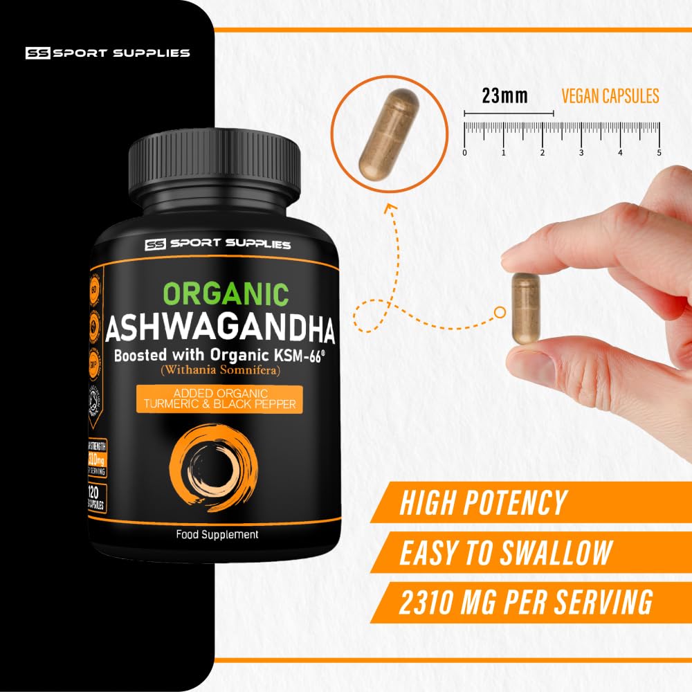 Organic Ashwagandha Capsules 1200mg Boosted with 100mg of Organic KSM-66 SS Sport Supplies buy australia supplements