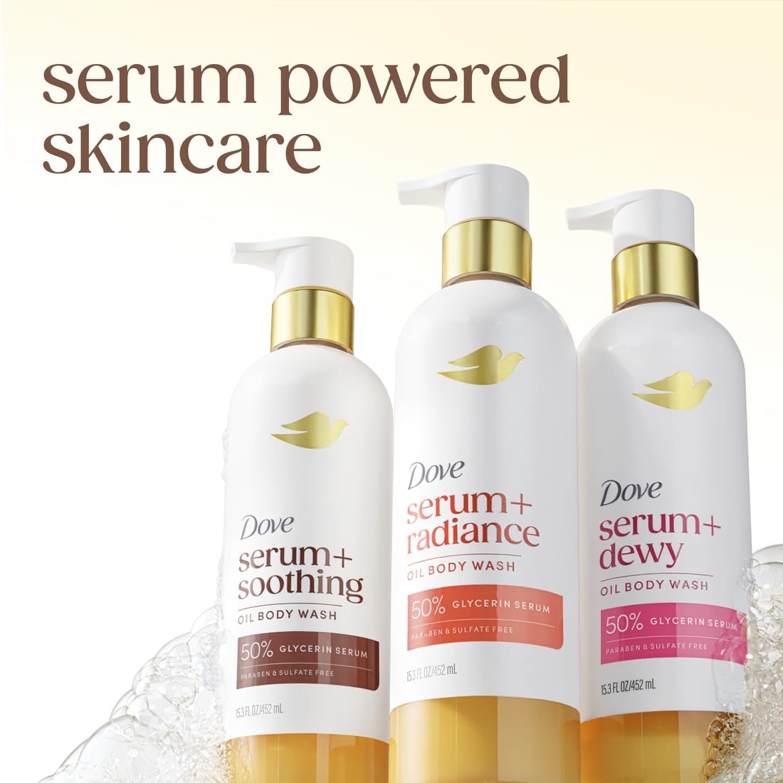 Dove Serum+ Soothing Oil Body Wash, Almond & Oil Sandalwood, 15.3 fl oz Dove