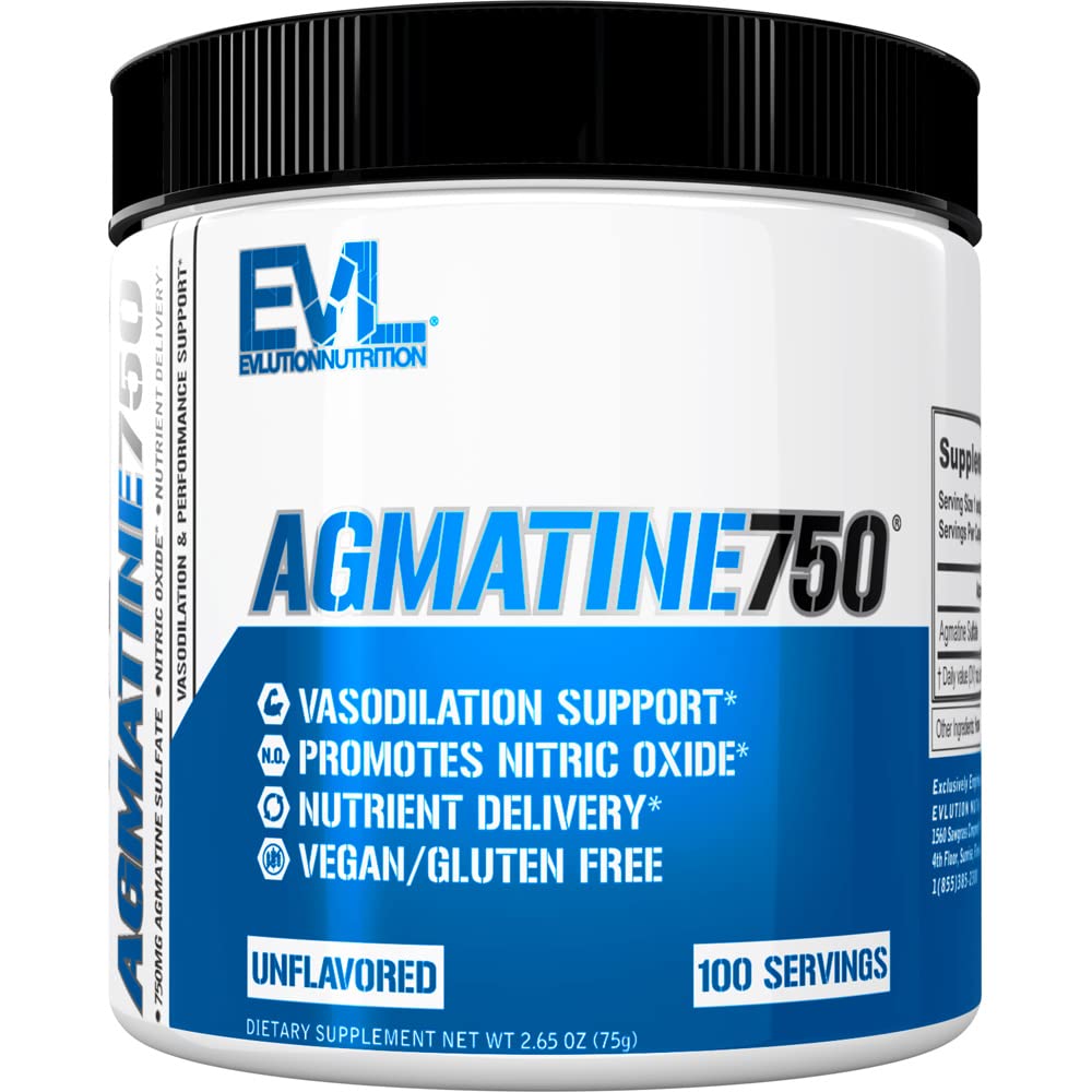 Evlution Agmatine Sulfate Nitric Oxide Powder Nutrition High Strength Agmatine Sulfate
