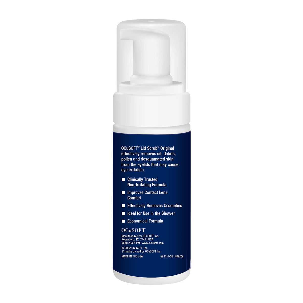 OCuSOFT Lid Scrub Original Foaming Eyelid Cleanser - Mild Instant Foaming Eyelid & Eyelash Cleanser - Daily Eyelid Wash to Remove Oil, Dust, Pollen & Eye Makeup - 7.25 fl oz OCuSOFT