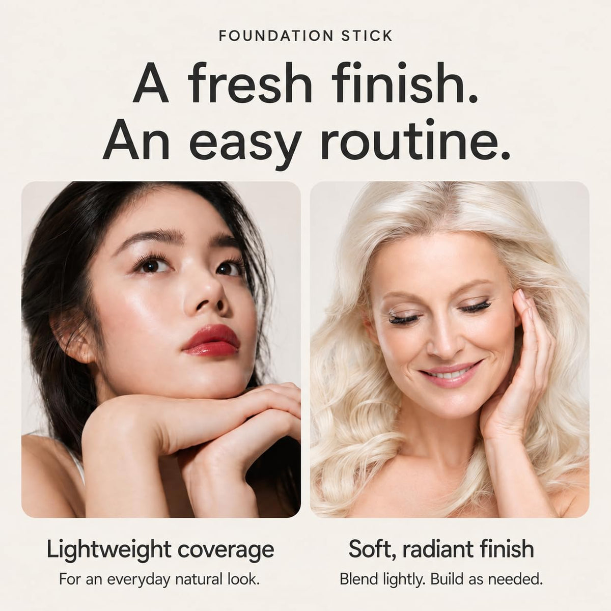 AUROVIDA 2 in1 Color Changing Korean Foundation Stick with Brush Makeup 02# Aurovida