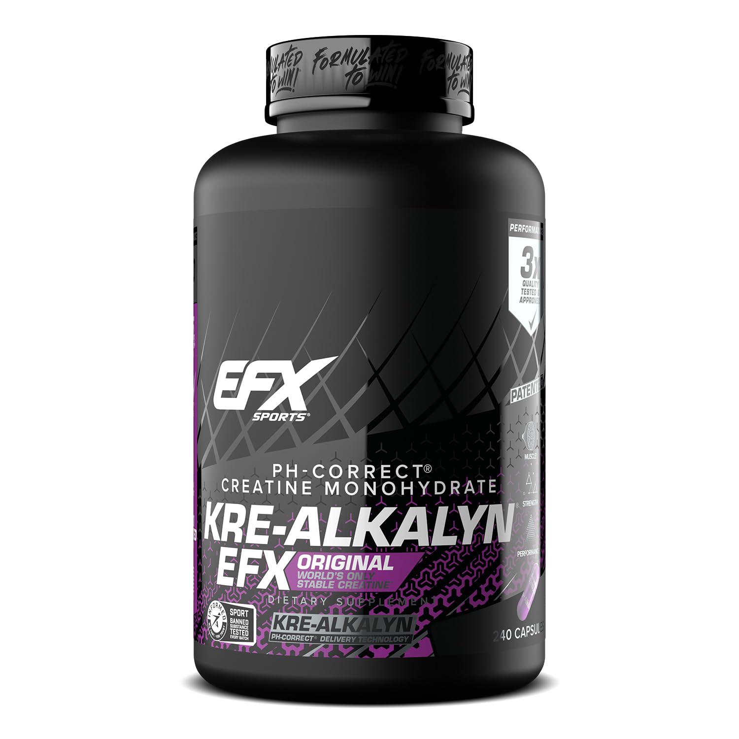 EFX Sports Kre-Alkalyn EFX | pH Correct Creatine Monohydrate Pill Supplement | Strength, Muscle Growth & Performance | 120 Servings, 240 Capsules EFX Sports buy australia supplements