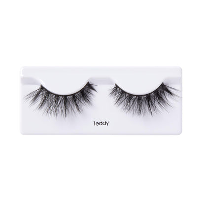 Kiss Lash Couture False Eyelashes, Triple Push-Up Teddy, 1 Pair, 12mm 3D Volume Strip Lashes, Fluffy, Dramatic Effect, Cushioned Flexi-Band, Eye-Lifting Curl & Multi Angles KISS