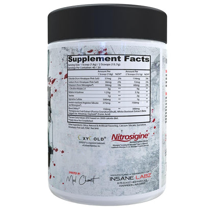Insane Labz Saw® Bloodbath, Non-Stim Pump Pre Workout Powder with Nitrosigine®, OxyGold™, Agmatine Sulfate, L-Citrulline and Betainne Anhydrous, 40 Srvgs (Grape)