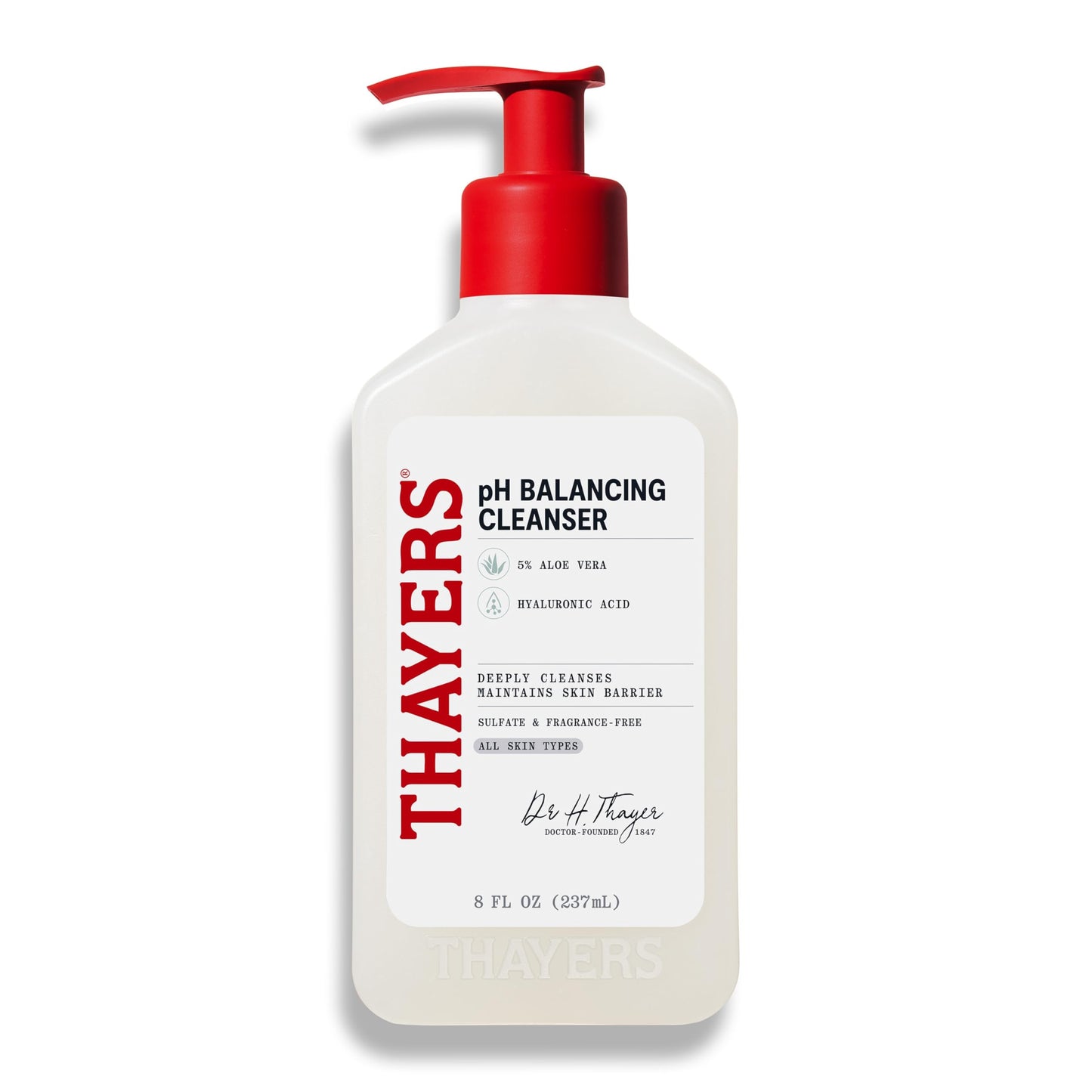 THAYERS pH Balancing Daily Cleanser, Face Wash with Aloe Vera, Gentle and Hydrating Skin Care for Dry, Oily, or Acne Prone Skin, 8 FL Oz. THAYERS