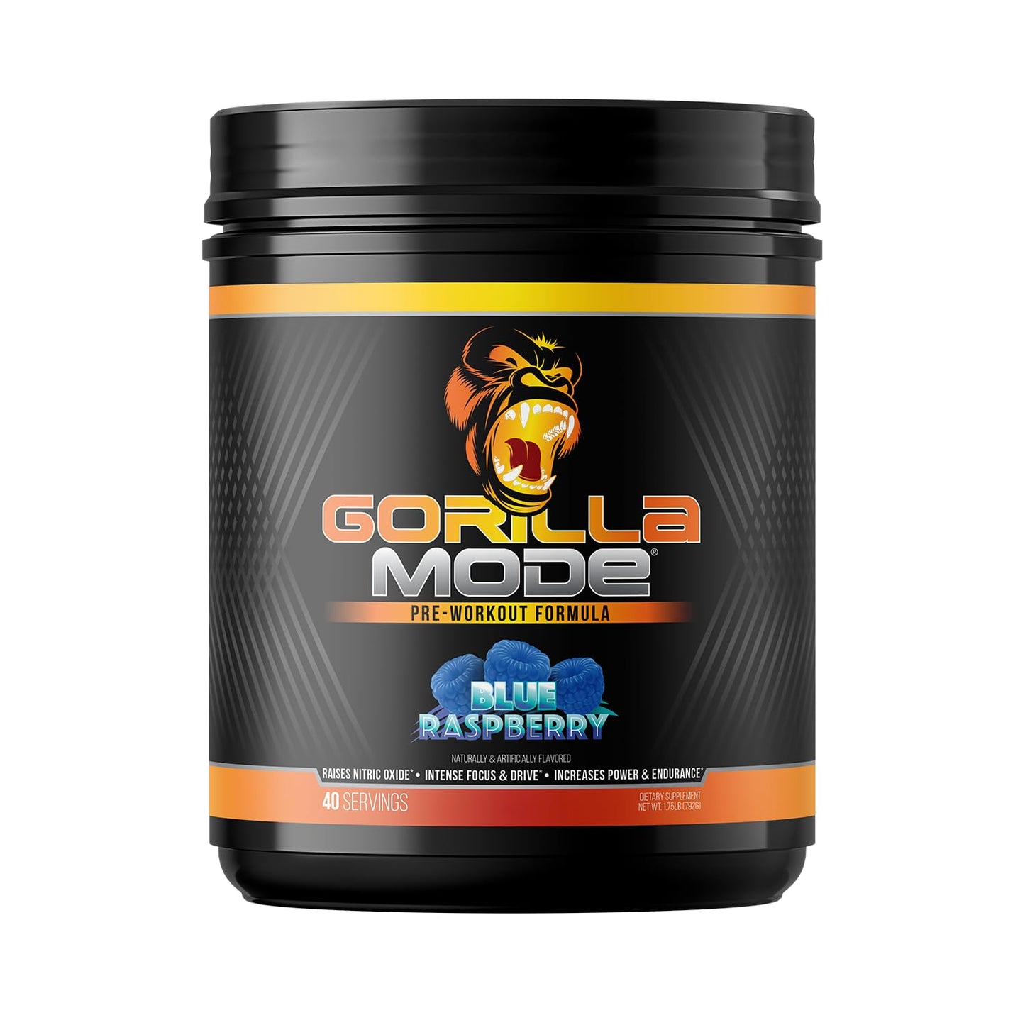 Gorilla Mode Pre Workout - Massive Pumps · Laser Focus · Energy · Power - L-Citrulline, Creatine, L-Tyrosine, Betaine, Hydroprime®, Alpha-GPC, 400mg Caffeine, Huperzine A - 792g (Rocket Frost)