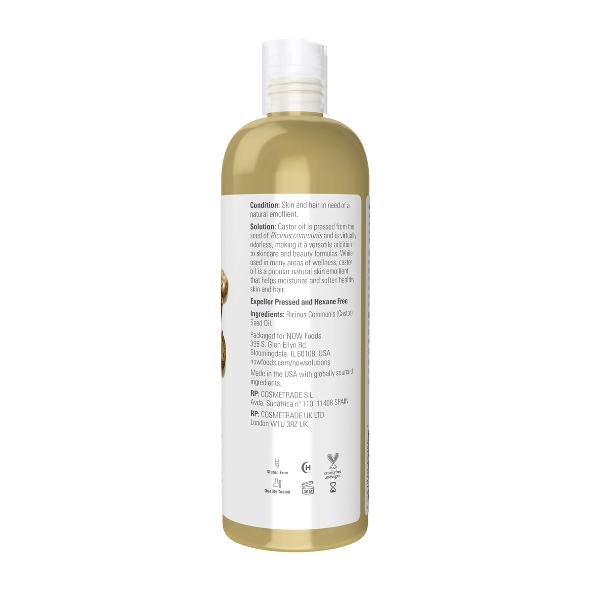 NOW Solutions, Castor Oil, Versatile Skin Care, Multi-Purpose, 16 fl. oz NOW