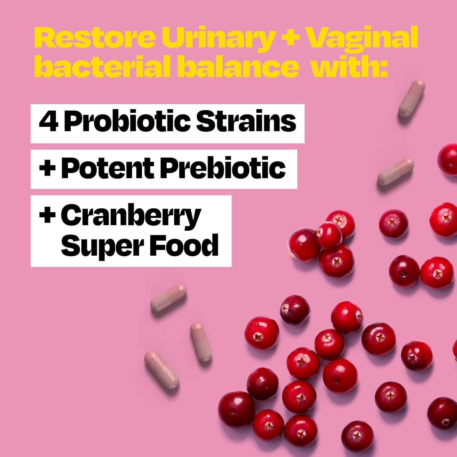 Cystex 3-in-1 Urinary Tract Probiotic for Women - Fast-Acting UTI & Yeast Infection Support with Prebiotics, Probiotics, & Cranberry - Supports Vaginal pH & Flora Balance - 30 Capsules Cystex buy australia supplements