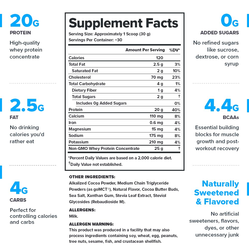 LEGION Whey Protein Powder - Naturally Flavored Whey Protein Concentrate with BCAAs - Supports Muscle Growth & Recovery, Gluten Free, No Added Sugar Protein Powder - Vanilla Flavor (30 Servings)