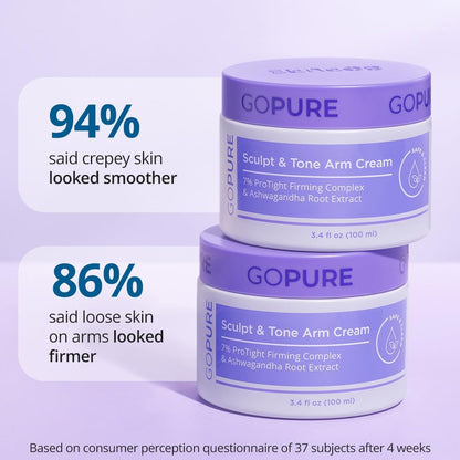 goPure Sculpt & Tone Arm Cream – Firming And Tightening Cream For The Arms, Smooths The Look Of Wrinkles, Deeply Hydrates, Firms The Look Of Crepey Texture On The Arms goPure