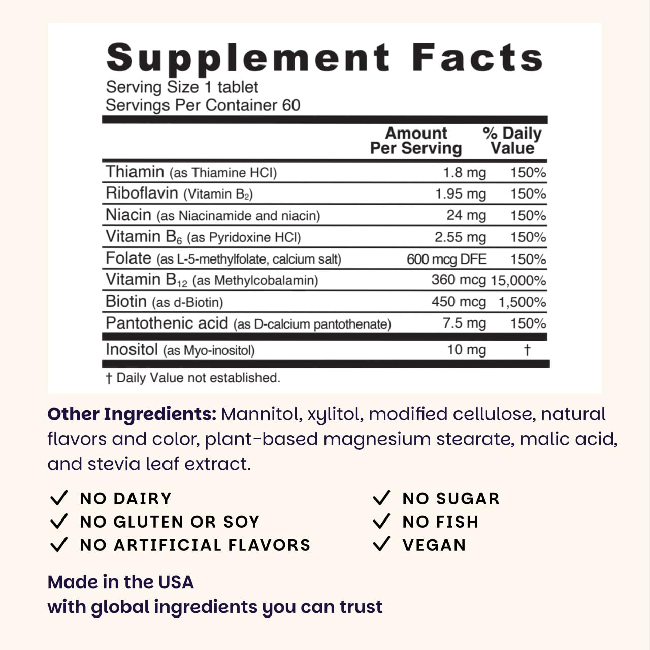 EZ Melts Dissolvable B-Complex - Vitamin B Complex - Provides Energy Metabolism & Heart Health Support - with Methylated B12 & Folate - Non-GMO & Vegan EZ Melts
