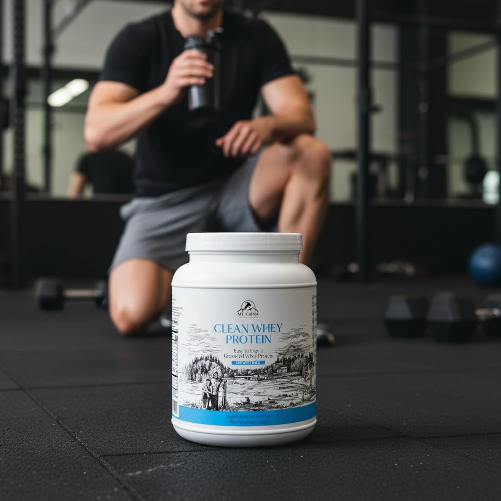 Mt. Capra Clean Whey Protein | Grass-Fed Undenatured Goat Whey Protein Powder | 24 g Protein Per Serving, All Natural, Non-GMO, High in Branch Chain Amino Acids | Unsweetened | 15 Servings - 16 oz MT. CAPRA SINCE 1928 buy australia supplements