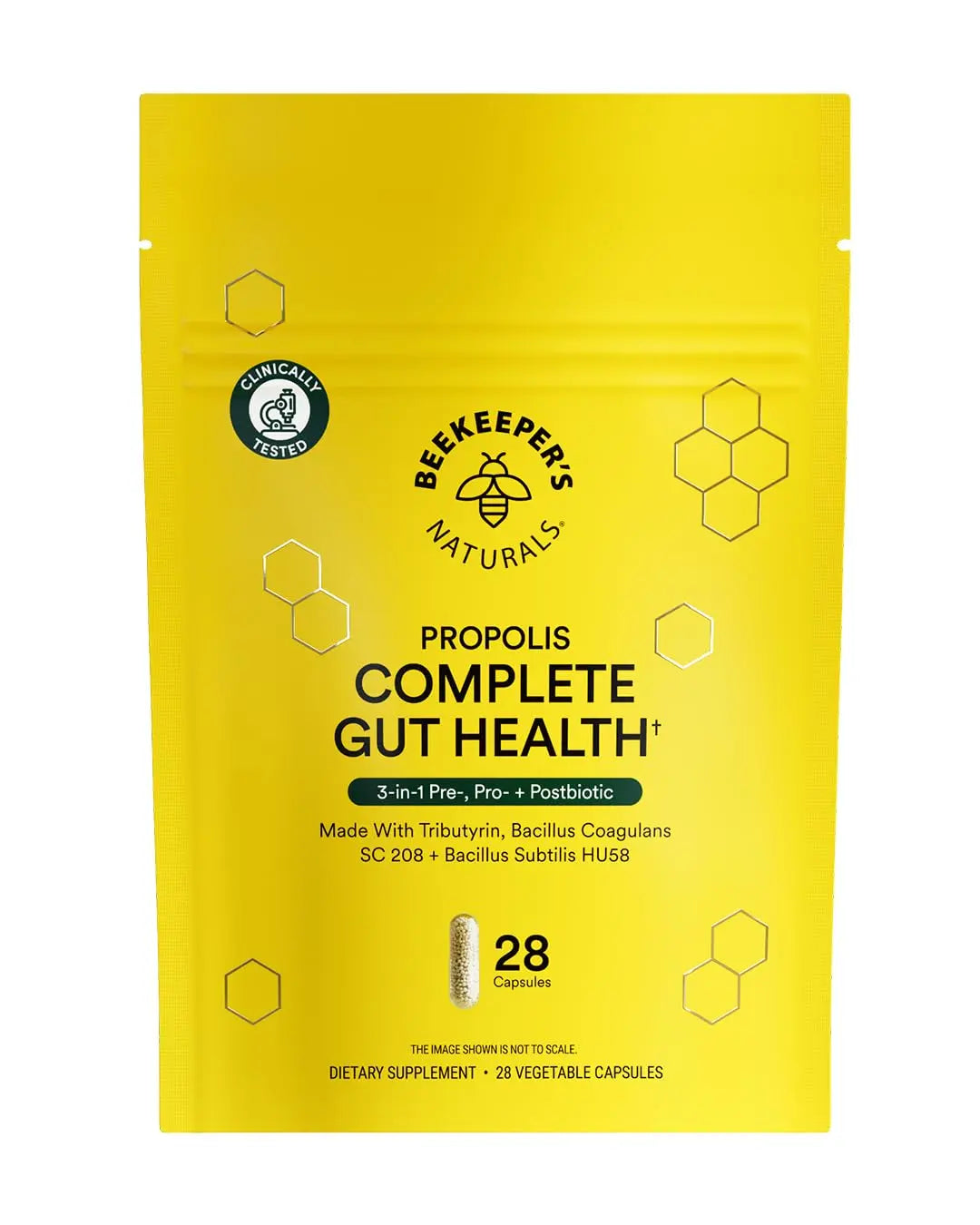 Beekeeper's Naturals Complete Gut Health, 3-in-1 Prebiotic, Postbiotic, Probiotics for Digestive Health & Bloating Relief for Women & Men, Propolis Powered, Gluten-Free Vegan Capsules, 28ct Beekeeper's Naturals buy australia supplements