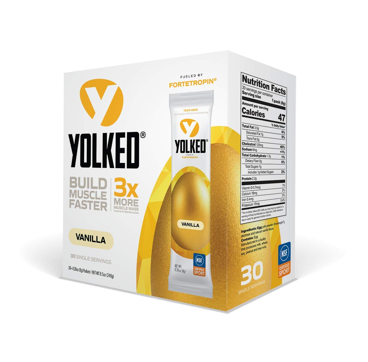 YOLKED - NSF-Certified Muscle Building Supplement - Help Increase Lean Muscle, Reduce Muscle Loss, and Improve Recovery with Fortetropin, 30 Servings YOLKED buy australia supplements
